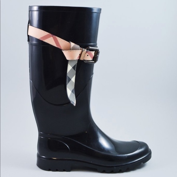 burberry black rain boots